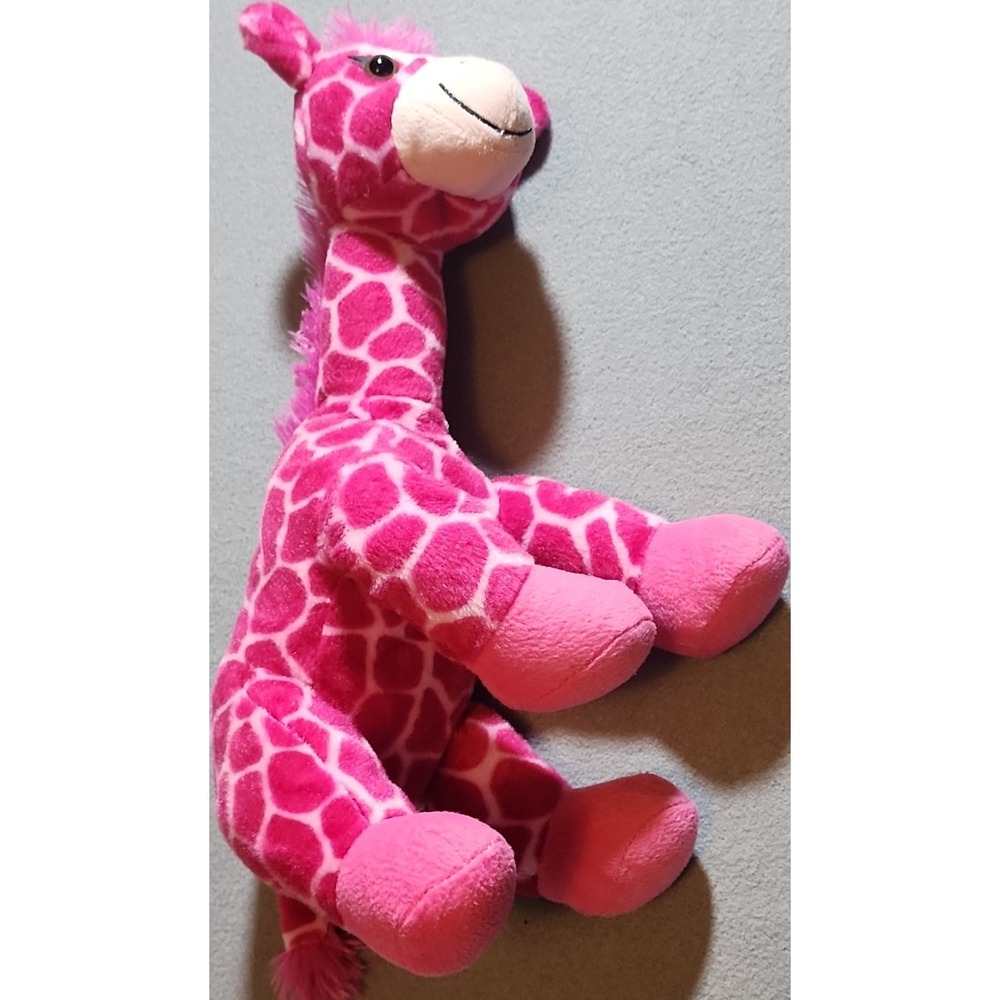 The Petting Zoo Pink White Giraffe Medium Stuffed Animal Plush 1994